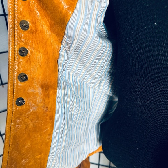 DSquared2 Vintage Camel Luxury Leather Jacket - Picture 12 of 16